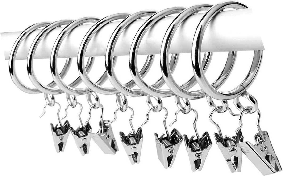 Metalen Gordijn Clips 20-Pack 38mm Roestproof Gordijnringen met Haken
