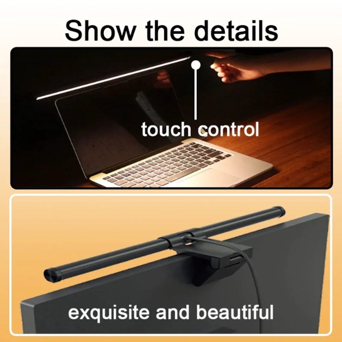 Rifty Monitor Light Bar - Monitor Lamp USB Dimbaar - Schermbalk Beeldscherm Lamp - 5 Kleurtemperaturen - Anti Reflectie - Oogvriendelijke Bureauverlichting voor PC, Laptop, Thuiswerken & Gaming thumbnail 5