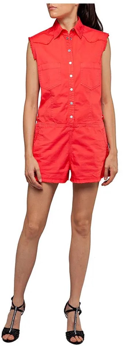 Replay Garment Dyed Comfort Twill Overall Rood 2XS Vrouw