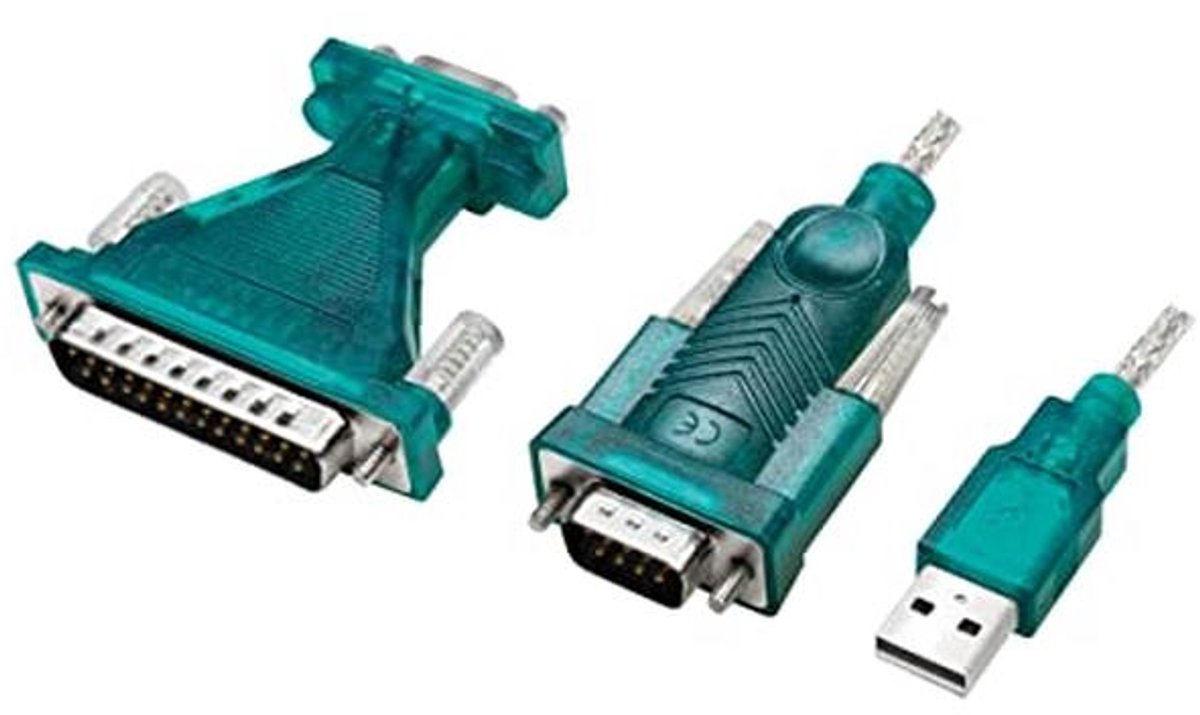 USB 2.0 type-A naar RS232 adapterkabel met DB9 naar DB25 adapter - 1,3 m voor Windows 11