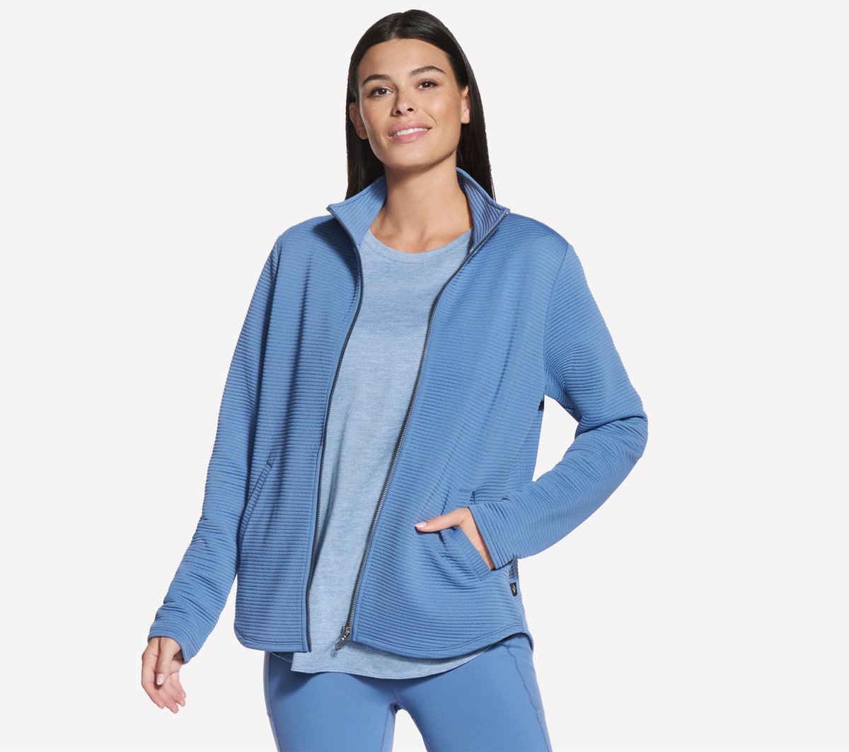 Skechers THE HOODLESS HOODIE GOWALK SH Dames Trui - Blauw