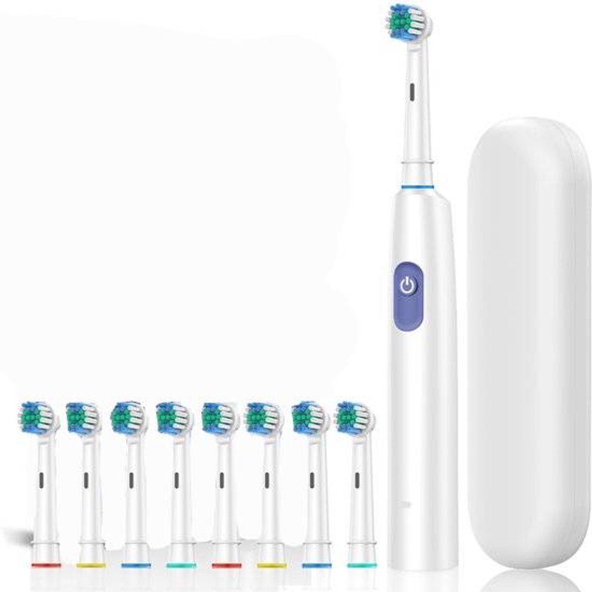 Roterende elektrische tandenborstel, snel opladende tandenborstel, mondverzorging, nieuw product - wit, 8 koppen