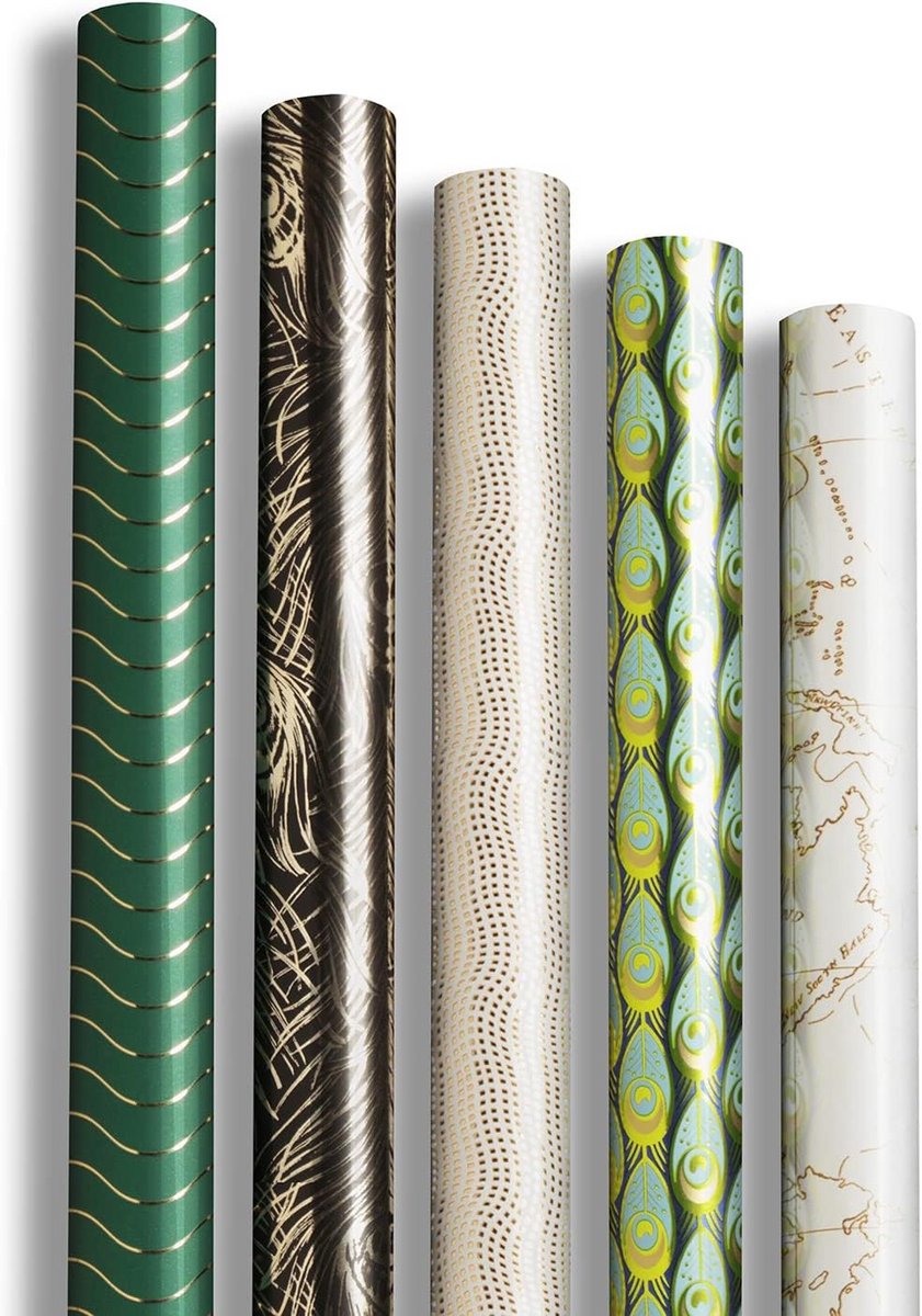 Premium Geschenkpapier Set - 10 Rollen Cadeaupapier 2m x 0,70m met Verschillende Motieven