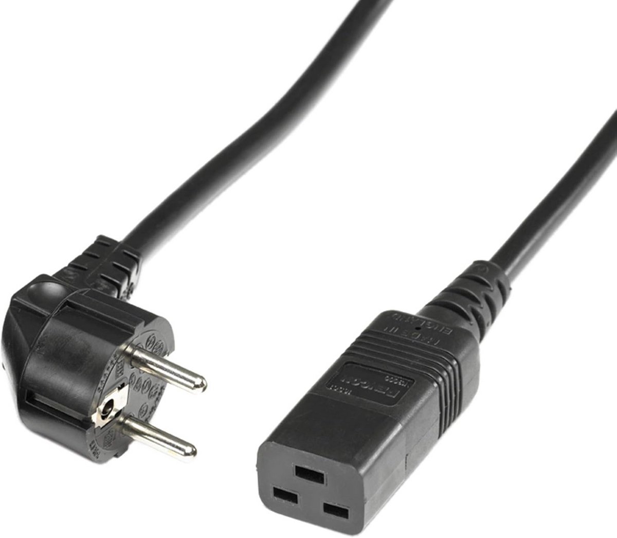 Netsnoer geaard contact IEC320-C19 16A - 3 meter zwart