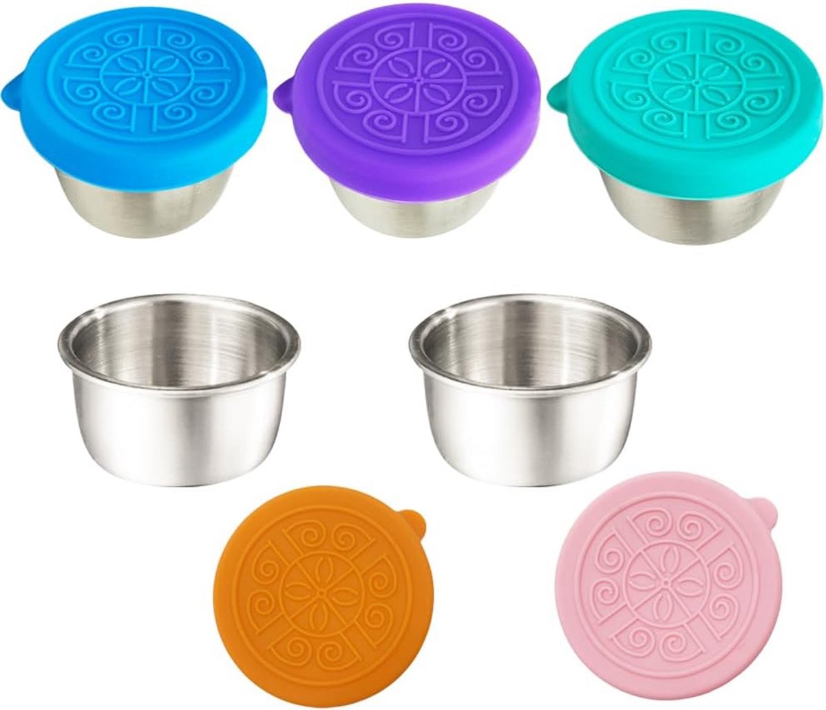 Set van 5 Lekvrije Saladedressingcontainers van RVS - Perfect voor Sauzen en Dips