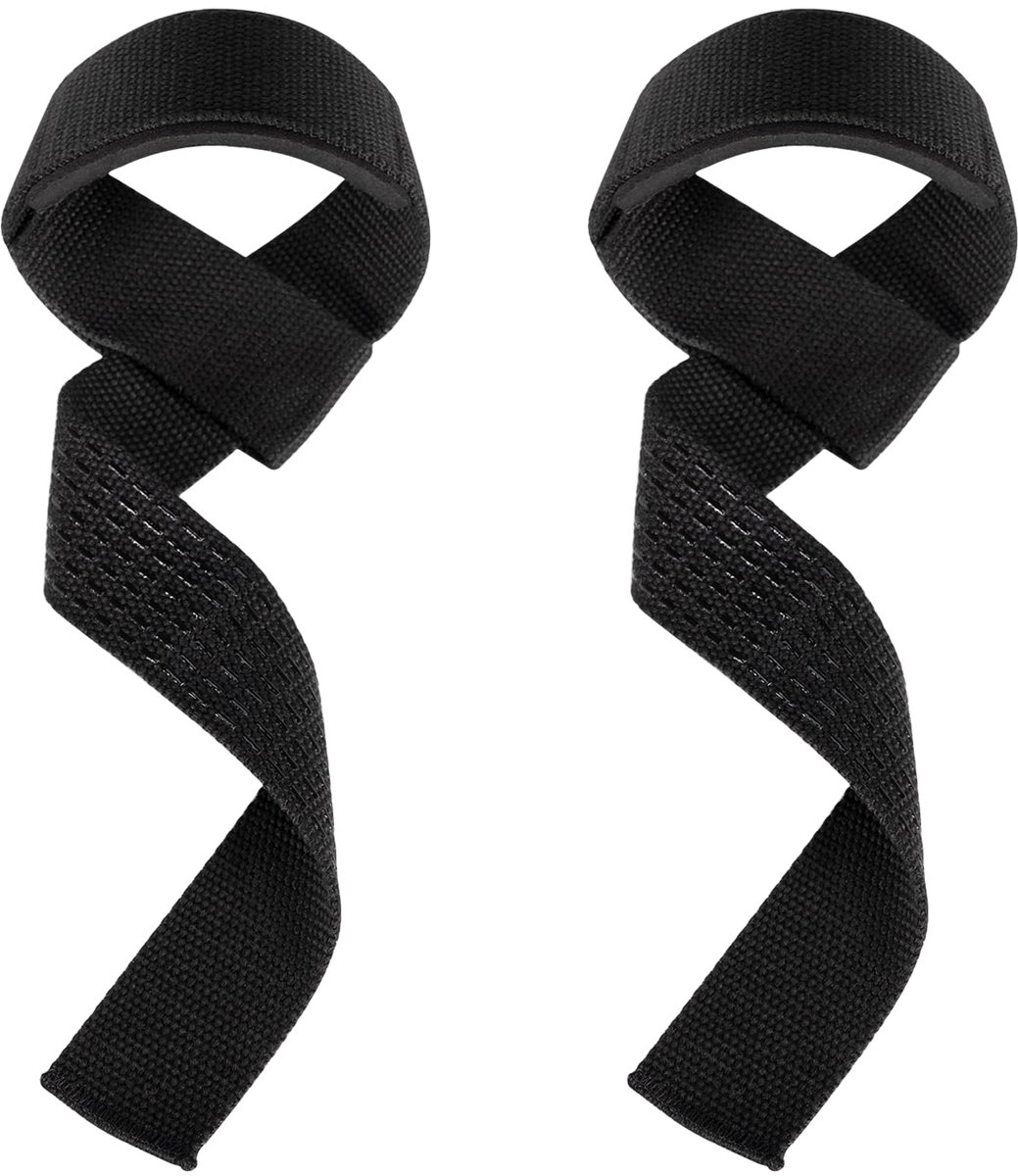 YYchan lifting straps - Wrist wraps - Gym Straps - Deadlift - Fitness - Krachttraining - Powerlifting - Padding & anti slip - siliconen model - Zwart