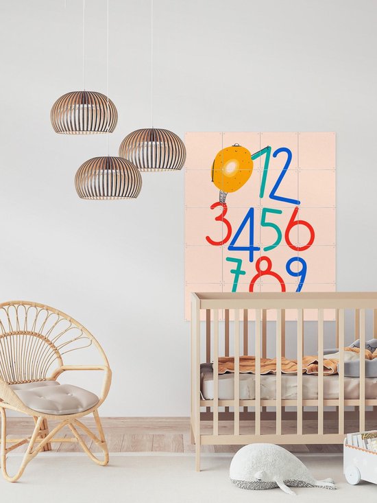 IXXI Tellen, Gozde - 100 x 140 cm - Gratis ophangtool - Grote wanddecoratie en posters Kinderkamer, Studeerkamer, Educatief
