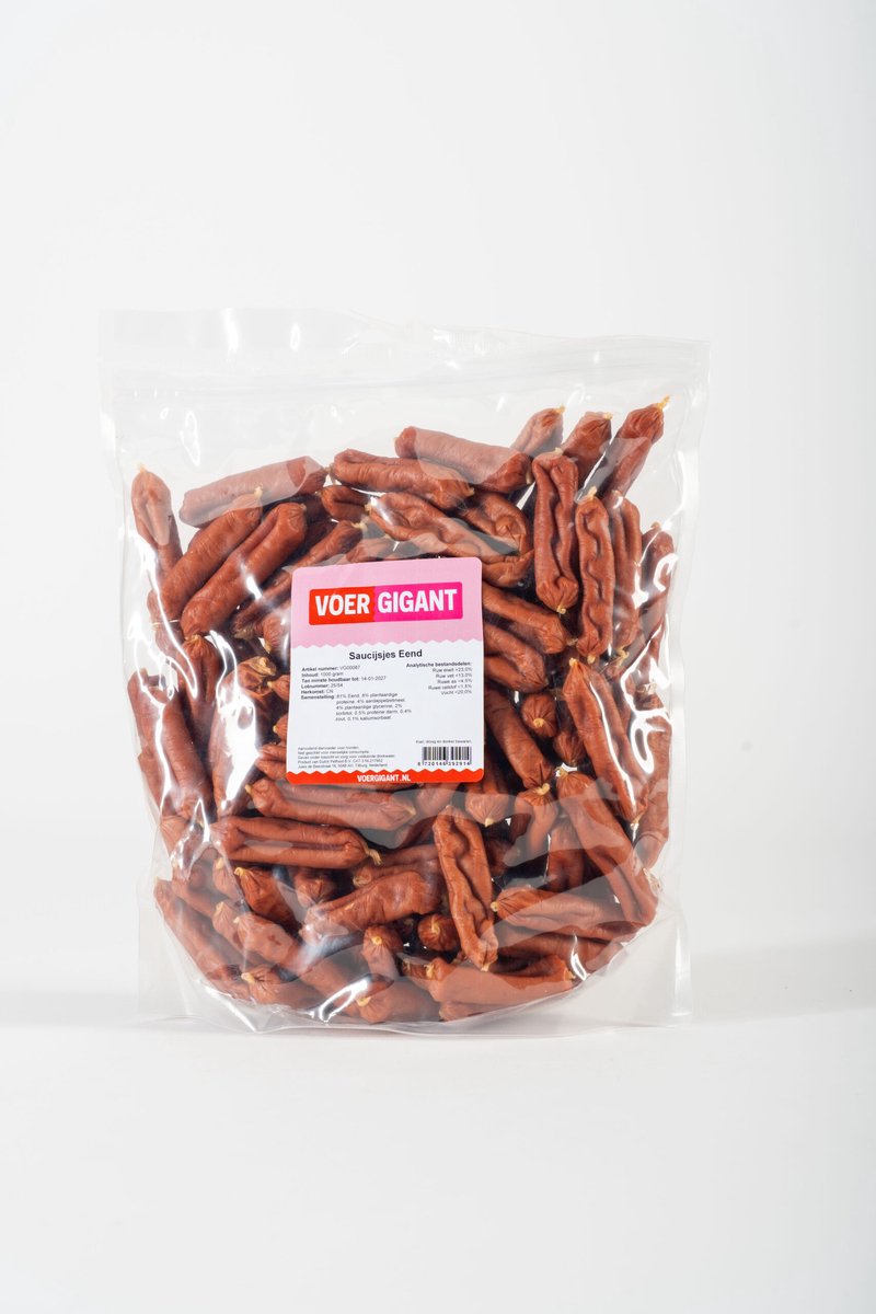 Voergigant - Saucijsjes - Eend - 1 kg