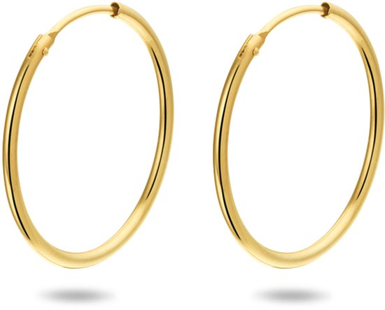 Marie Celeste oorringen ronde buis - 25 mm - Goud