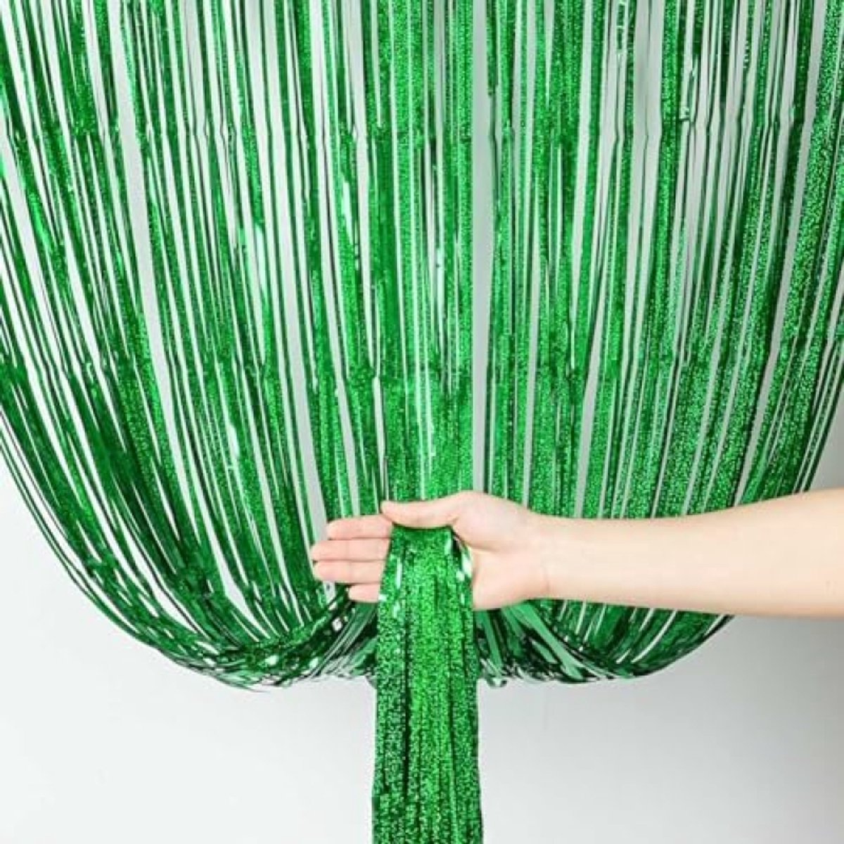 3 Glitter Gordijnen met Franjes - Metallic Feestdecoratie