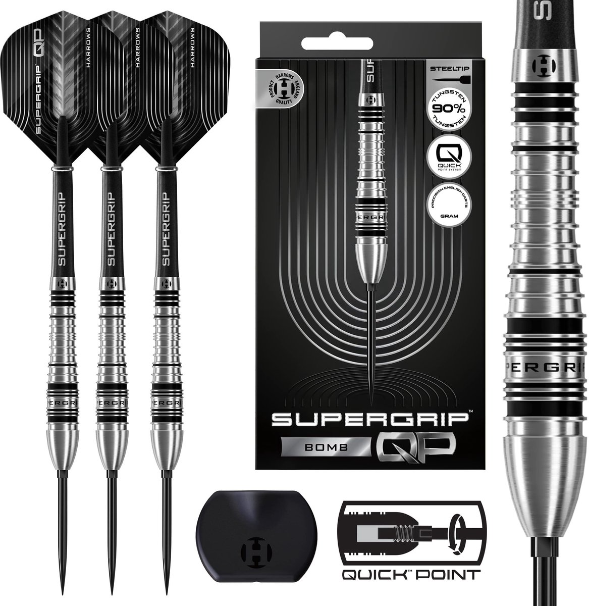 Harrows Supergrip Bomb Quick Point 90% - Dartpijlen