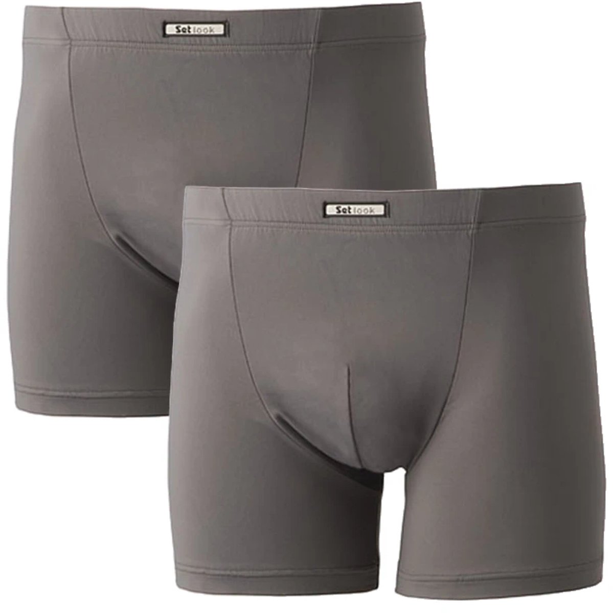 Set heren boxershorts - microvezel - 2-pack - antraciet - maat L