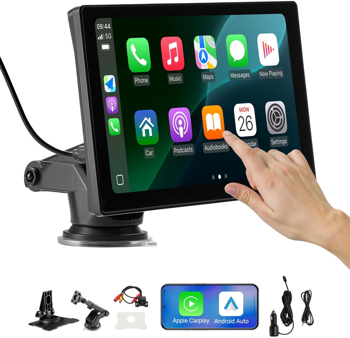 VEVOR Autoradio Carplay Touchscreen 228,6 Mm Apple Android Auto Achteruitrijcamera