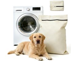 Waszak voor huisdieren - 60x70cm twill polyester waszak - Grote waszak met rits - Verwijdert honden- en kattenhaar - Voorkomt dat de waszak verstopt raakt met dierenhaar - Waszak voor huisdierendekens - Geschikt voor honden, katten, paarden, konijnen