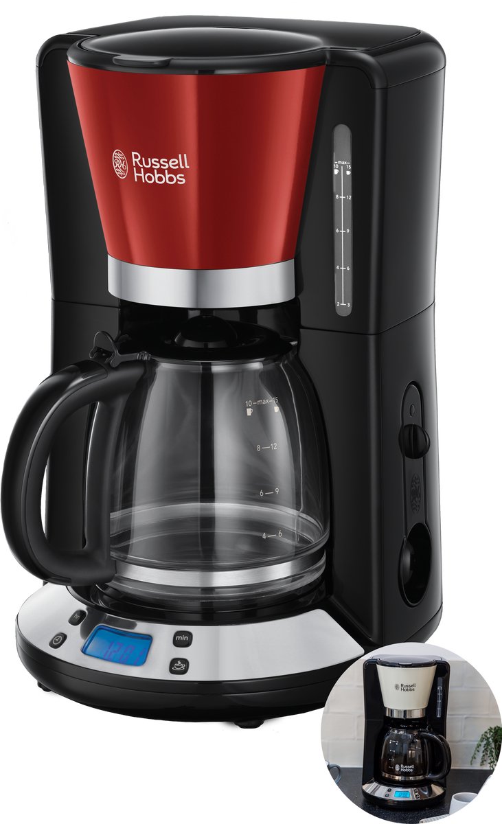 Russell Hobbs 24031-56 Colours Plus+ - Koffiezetapparaat met glazen kan - Rood