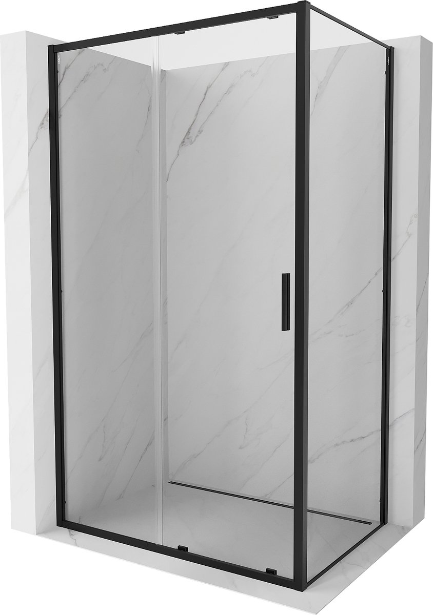 Mexen Exo verschuifbare douchecabine 120 x 95 cm, transparant, zwart - 8151-120-095-70-00