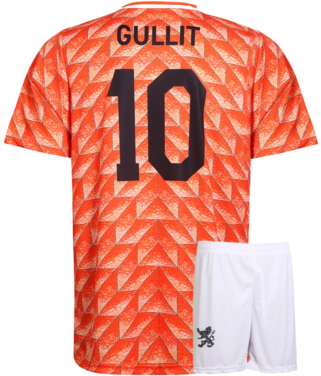 EK 88 Voetbaltenue Gullit - Nederlands Elftal - Oranje Shirt - Voetbal Tenue Kinderen - Shirt en Broekje - Jongens en Meisjes - Volwassenen - Heren en Dames - Maat 140