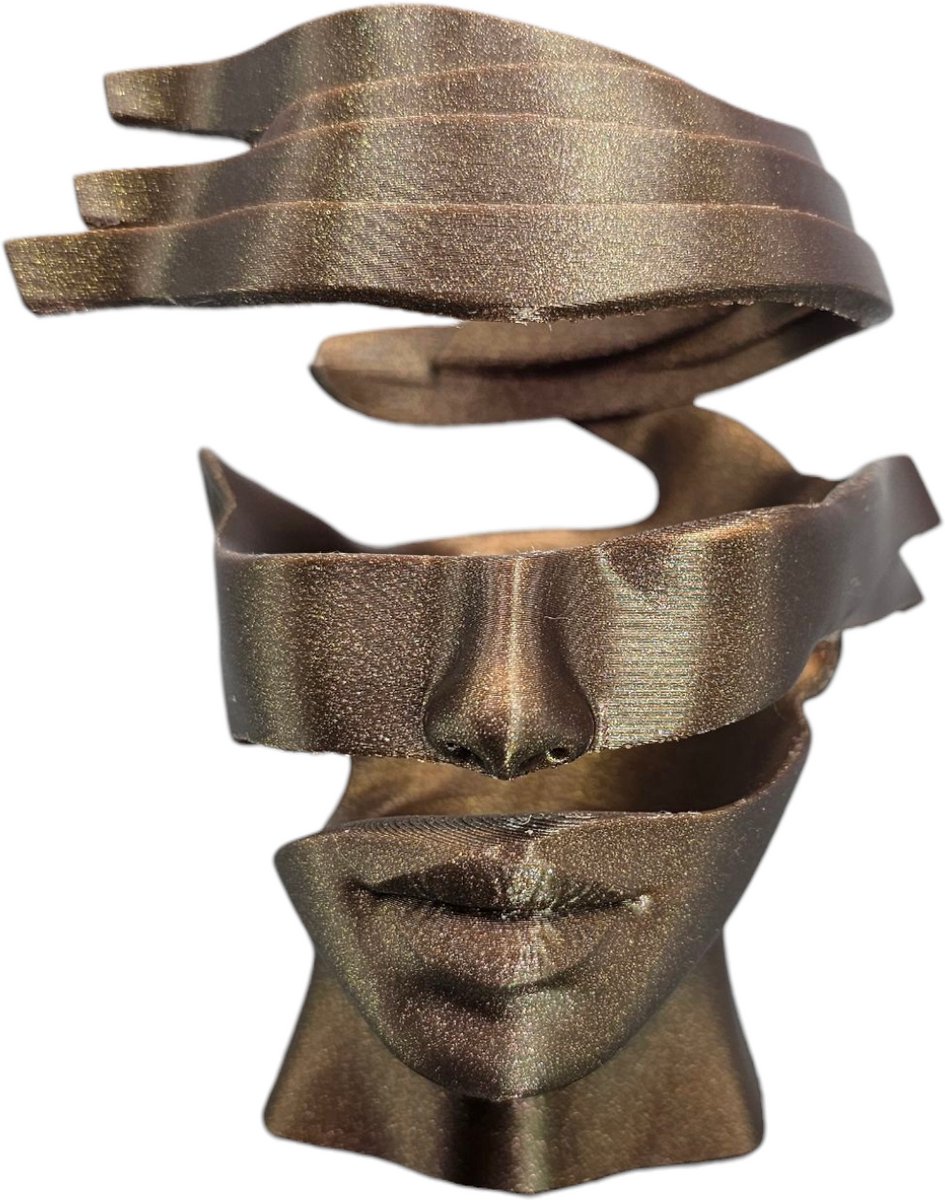 Layerzz Unpeeled - 3D geprint huisdecoratie - abstract - kunst - duurzaam - beeld - 15 cm - Galaxy Bruin
