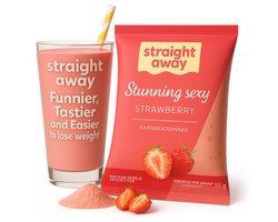 Straight away Maaltijdvervanger - Dieet Shake - Aardbei - 21 x 55 gram