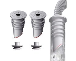 2 stuks - Wasmachine geurdichte afdekking - 35-40 mm - Afdichtingsring - Slangafdichtingsafdekking - Anti-geur wasmachine stop - Universele afvoerset - Anti-Geur Vloer Afvoerkern - Afvoerafsluitplug - Vloerafvoer geur Val - Geurdichte klep - Grijs