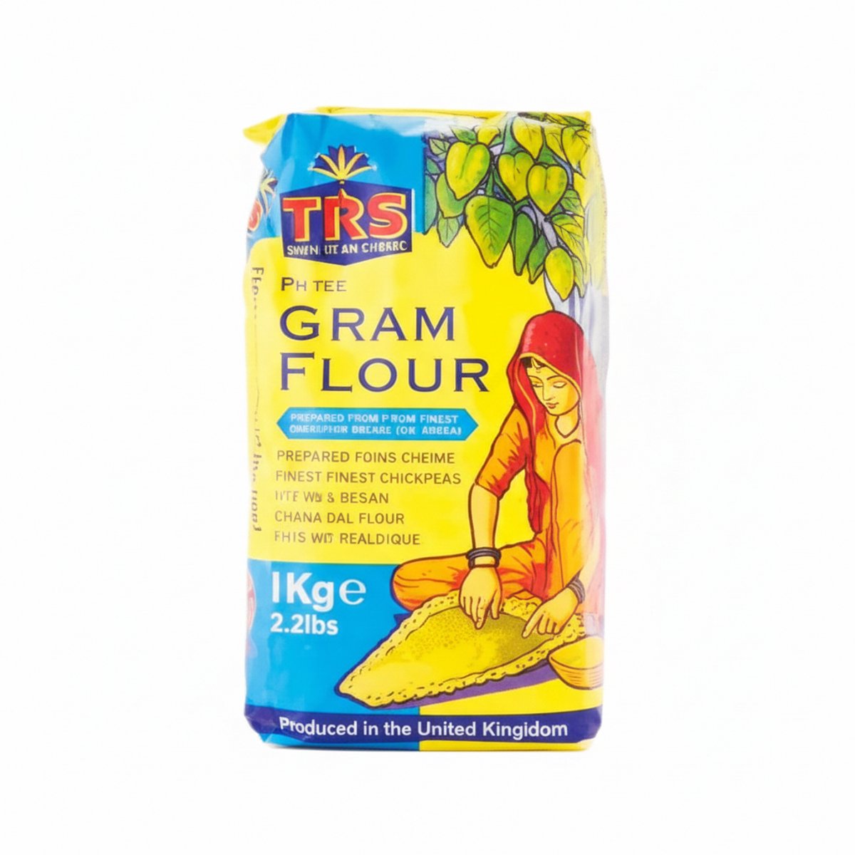 TRS Kikkererwtenmeel 12 x 1 kg - Premium Kwaliteit Besan voor Pakoras, Bhaji's & Glutenvrij Bakken, Veganistisch & High Fiber, Ideaal voor Indiase Gerechten & Snacks met Kajal Sticker