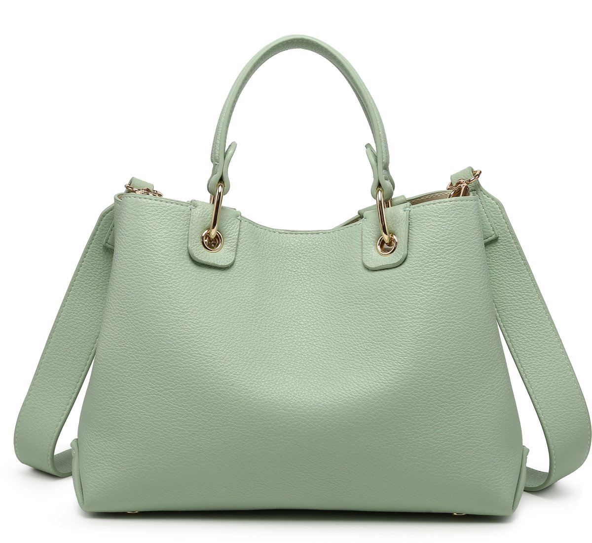 Kassandra & Co - trendy handtas - dubbel handvat - muntgroen - groen