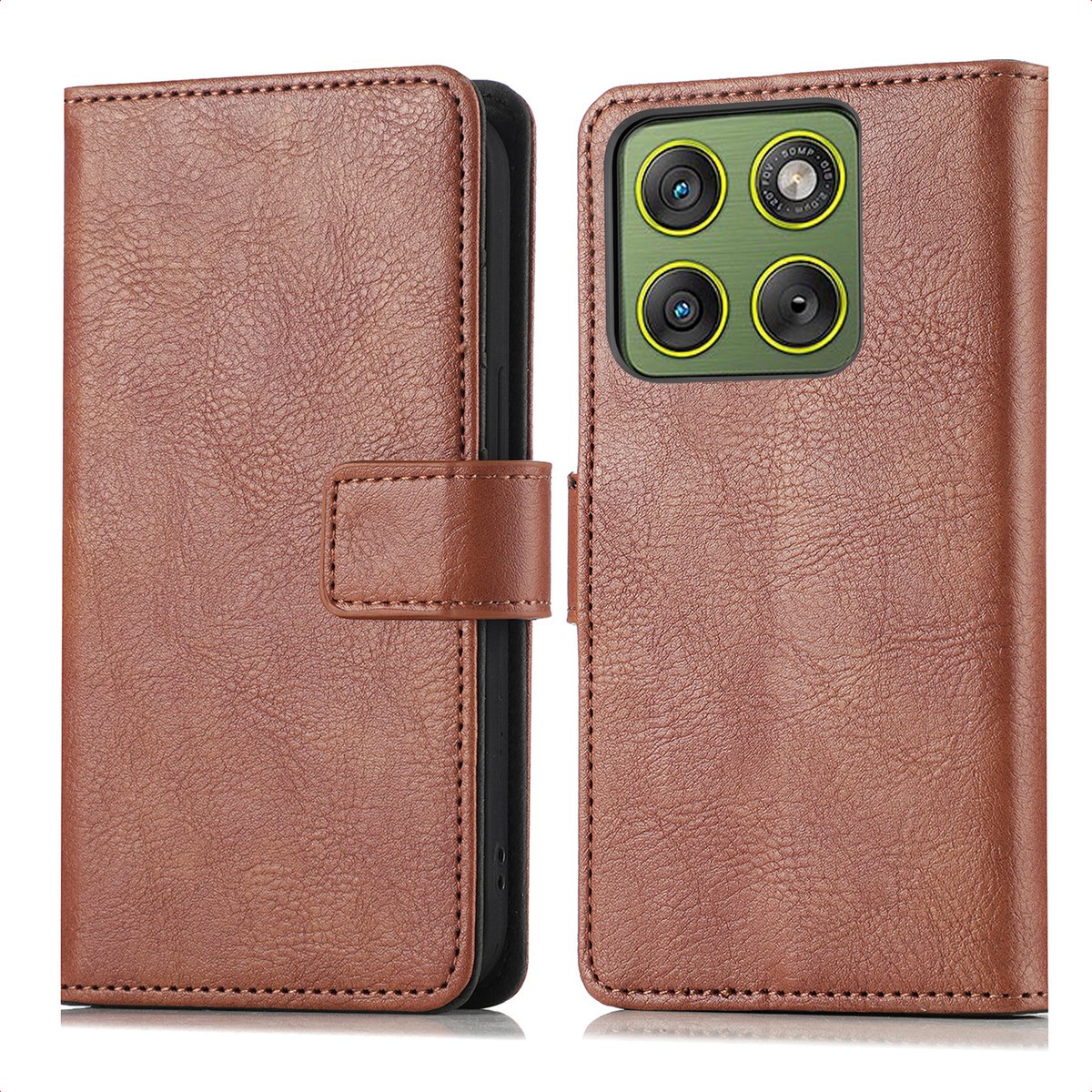 imoshion Hoesje - Geschikt voor Motorola Edge 70 - Luxe Bookcase - Bruin
