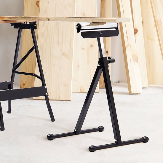 Froadp Rolbokken 2 Stuks Hoogte Verstelbare Rollenstanders 68-107 cm Vouwbare Staal Werkblokken met Antirutsch Voeten Draagvermogen tot 60 kg van Froadp — afbeelding 4