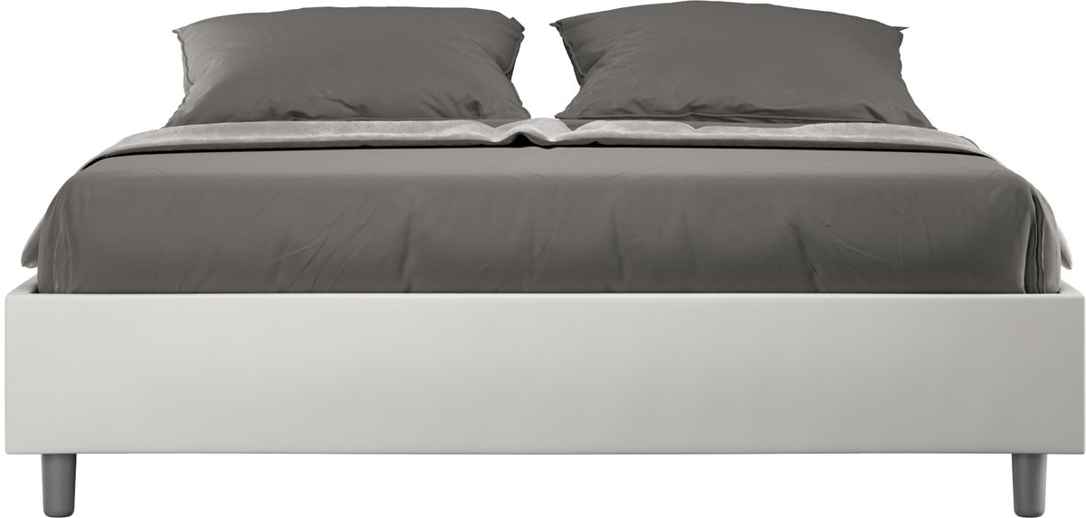 Azelia wit kunstleer gestoffeerd opbergbed 160x210