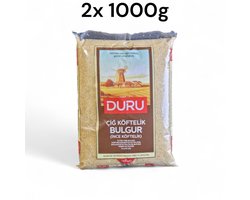 Duru Extra Fijne Bulgur voor Cig Kofte en Kofte – 2 x 1000 g | Volkoren Tarwebulgur | Gezond, Vezelrijk & Authentiek - Cig koftelik ince bulgur - | Whole Wheat Bulgur | Healthy, High-Fiber & Authentic