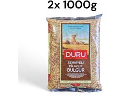 Duru Pilavlik Grove Bulgur met Vermicelli – 2 x 1000 g | Volkoren Tarwebulgur | Gezond, Vezelrijk & Authentiek - Sehriyeli bulgur - Coarse Bulgur with Vermicelli | Whole Wheat Bulgur | Healthy, High-Fiber & Authentic