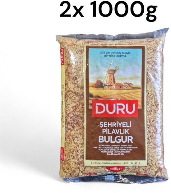 Grote zak Duru pilavlik bulgur met vermicelli, 2x 1000g.