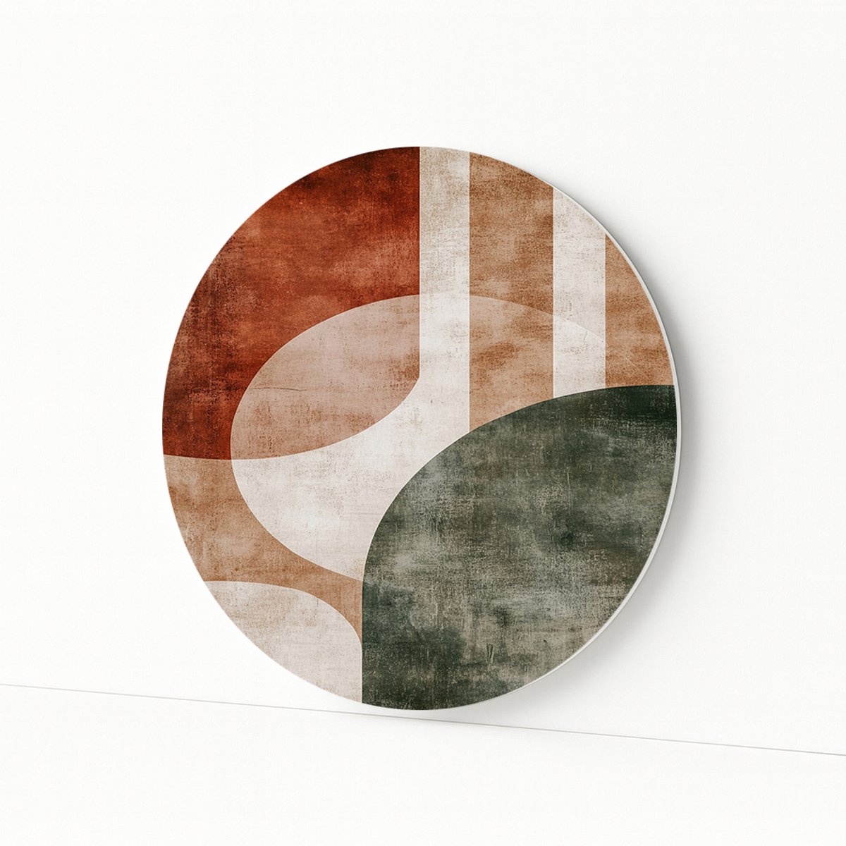 Cirkels bogen en lijnen - Wandbord - Forex muurcirkel - 100x100 cm