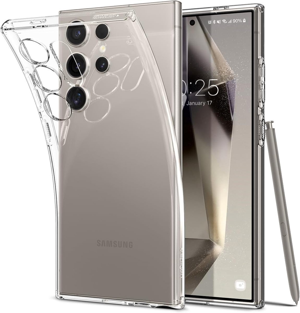 Liquid Crystal Case Compatibel met Samsung Galaxy S24 Ultra hoesje -Crystal Clear