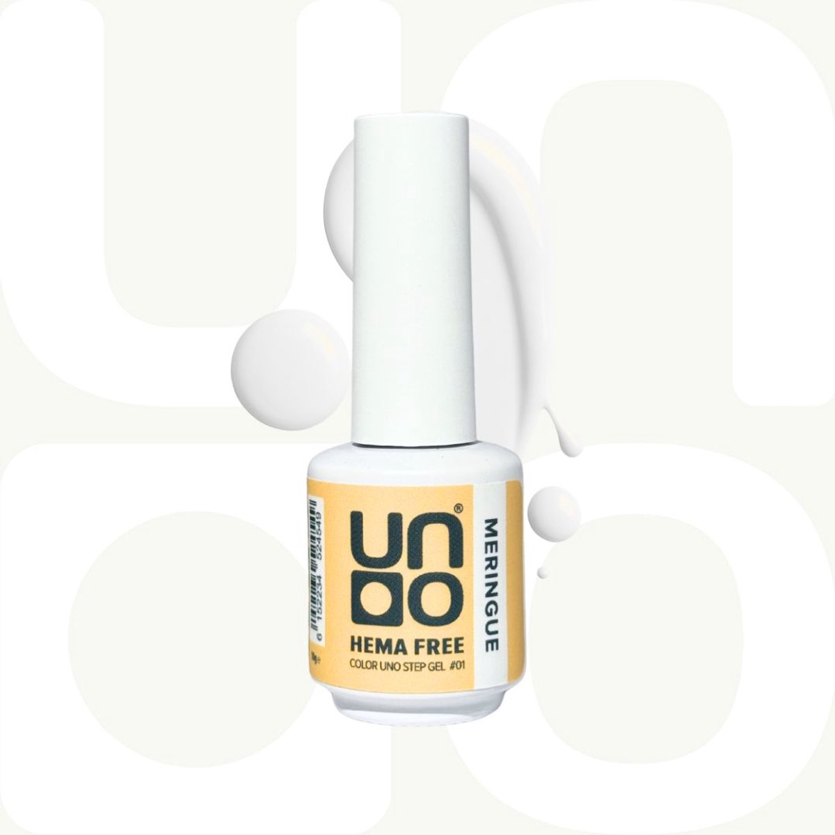 UNO One Step Gel – 3-in-1 Gellak – Base + Kleur + Top in één – HEMA-vrij – Meringue (wit) – 10g