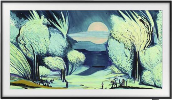 Samsung The Frame 43 inch 4K QLED Smart TV 2025 met teakhout lijst, Art Mode en Slim Fit muurbeugel