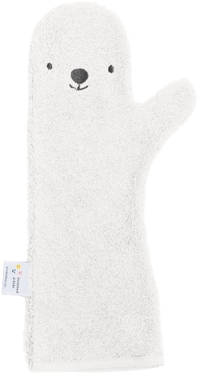 Nifty - The Original Baby Shower Glove – baby douche handschoen voor beter grip op je baby bij het douchen - origineel kraamcadeau - lange baby washand - Wit
