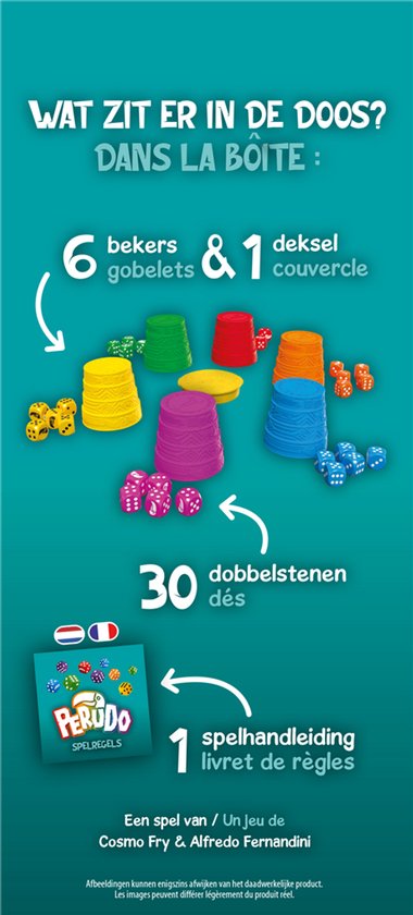 Zygomatic Board Game Studio Perudo - Dobbelsteen blufspel met bekers - 2-6 spelers