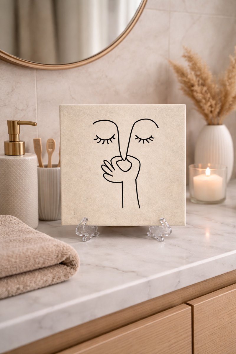 Tegeltje met afbeelding Stinkkie, Toilettegeltje, Toilet, Bedrukt tegeltje, Spreuktegel, Tegeltje met tekst 10x10 cm, Cadeau, Tegeltje, XLX®