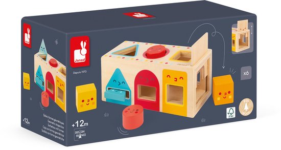 Janod Ik Leer - Houten Vormenstoof - Perfecte Manier Om Te Beginnen Met Kleuren En Geometrische Vormen Leren - De Doos Bevat 6 Kleurrijke Stukken En Een Schuifluik - Geschikt Vanaf 1 Jaar van Janod — afbeelding 5