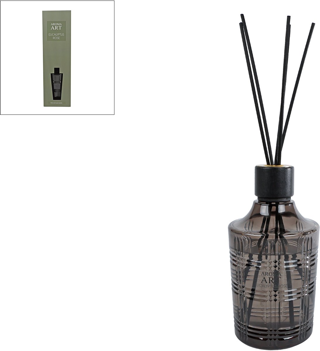 Van Manen diffuser set Aroma Art eucalyptus rose 800ml oud groen glas.