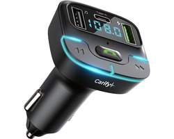 Carify® Bluetooth Transmitter - FM Transmitter voor auto - Carkit - Bluetooth Receiver - Autolader USB-C Snellader - BT 5.3 - 30W Supersnel Opladen - 2026 Model - Smart