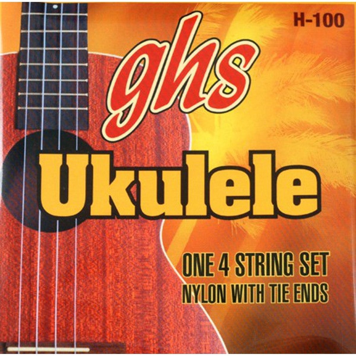 GHS H-100 Black Nylon/Silverwound Baritone snarenset ukelele