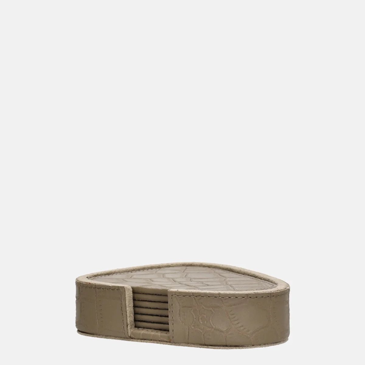 Chamada leren onderzetters croco organisch taupe