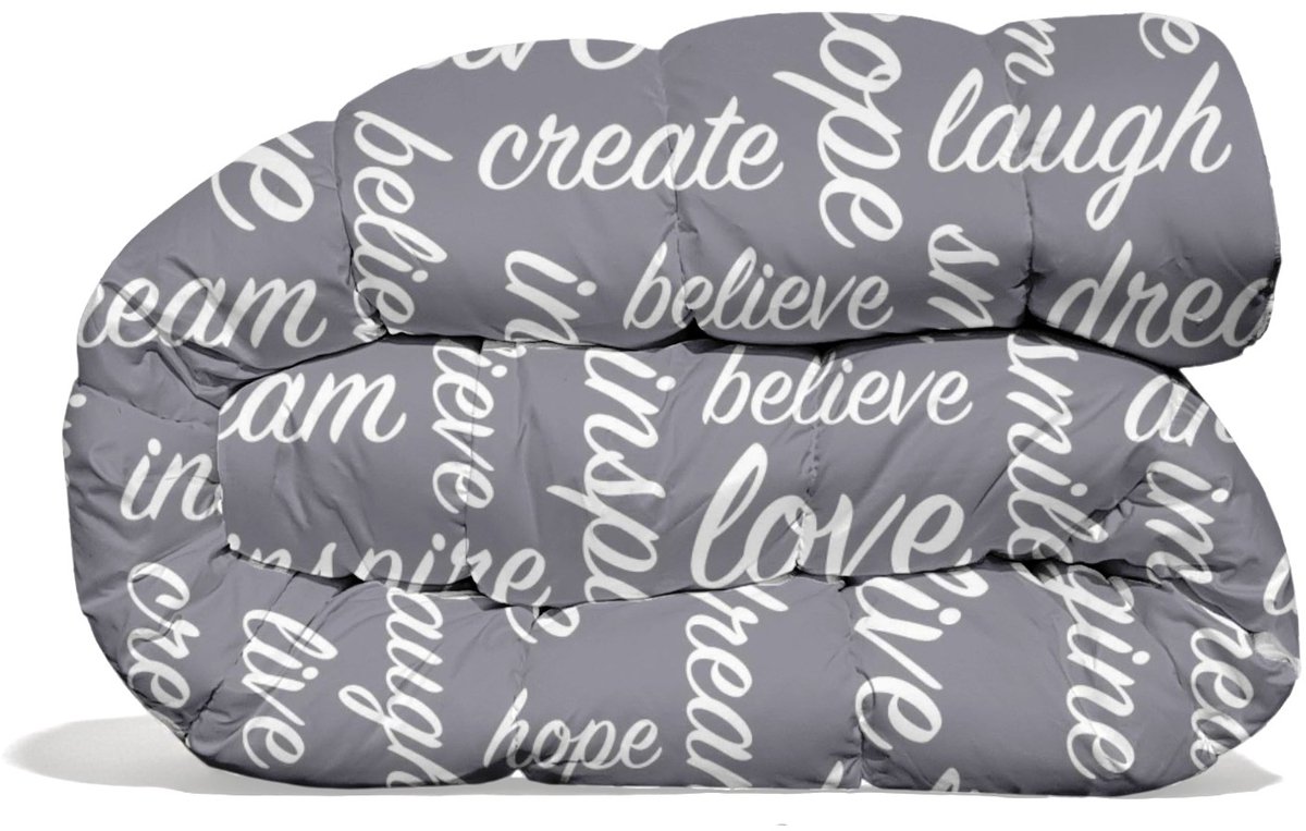 Premium Dekbed bedrukt - Zonder hoes ( 2 in 1 ) - Tweezijdig - 240 x 220 cm - Live/Black