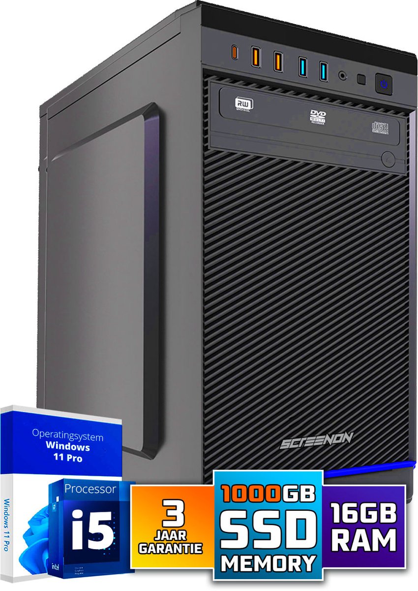 Intel Compleet PC | Intel Core i7-10700 | 32 GB DDR4 | 1 TB SSD - NVMe | Windows 11 Pro