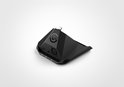 Zwarte XLR Dock met logo, USB-, koptelefoon- en microfoonaansluitingen.