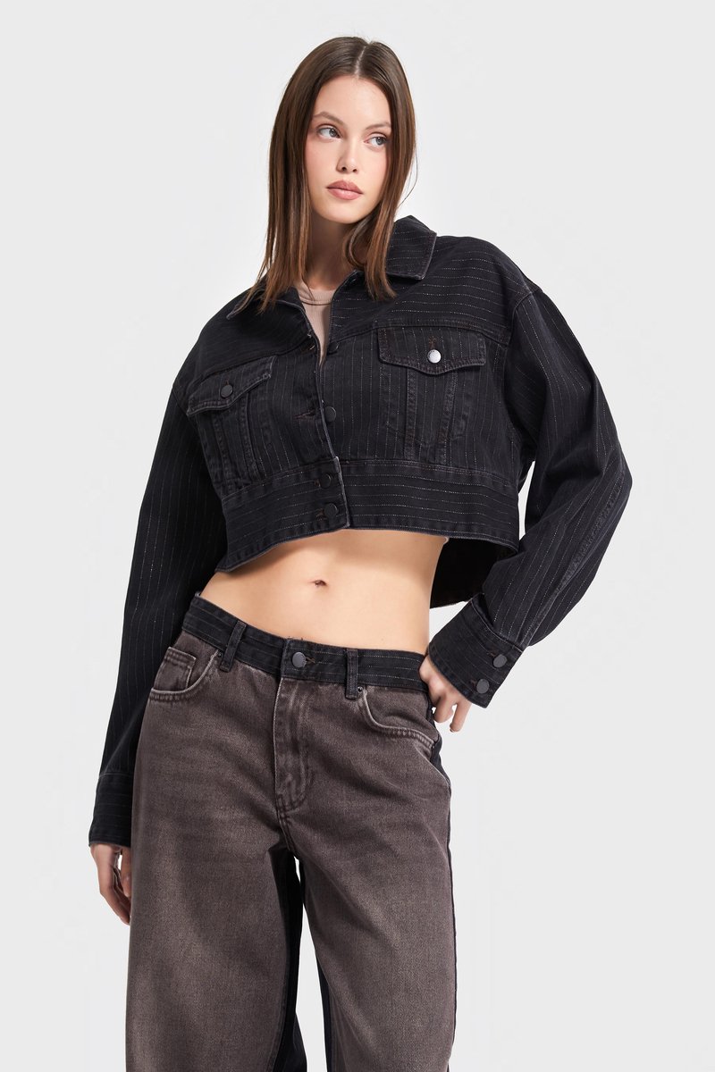 It's Basic - Striped Denim Jacket