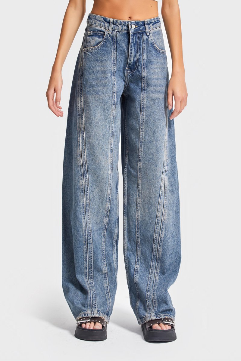 It's Basic - Straight Mid Rise Jeans - Cornflower