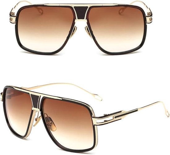 2-delige zonnebrilset - Montuurbreedte 147 mm - Lensbreedte 59 mm - Montuurhoogte 55 mm - Neusbrug 24 mm - Veerlengte 124 mm - Unisex - Retro metalen zonnebril - Verkrijgbaar in 2 kleuren van ADAMARIS. — afbeelding 3